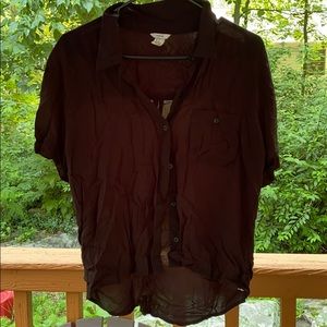 Black button down t-shirt